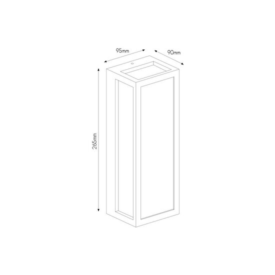 Aplique de pared Fantasia Kelso para exterior, aluminio y cristal, portalámparas E27 máx. 15W, negro mate, IP65, 265 mm de altura