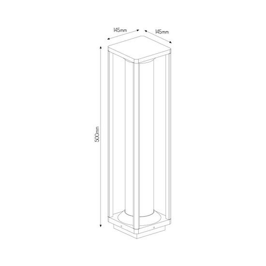 Fantasia Fantasia Kelso garden pole 500mm, matte black aluminium and glass, E27 socket max 15W, IP65 for outdoor use