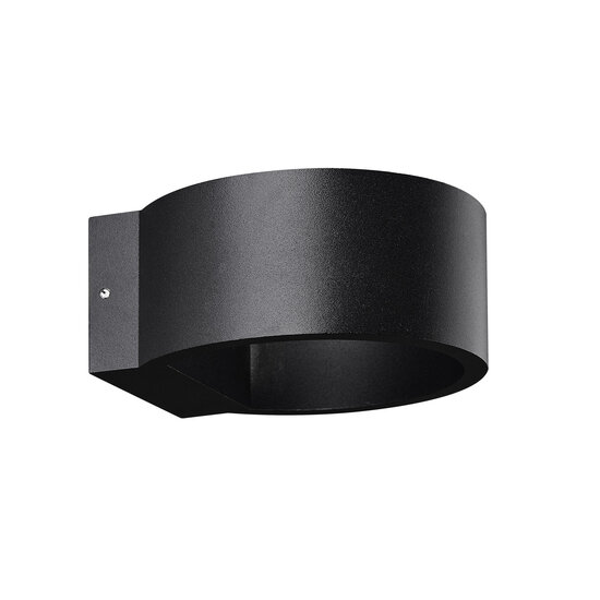 Fantasia Damir cilinder wandlamp voor buiten, zwart aluminium, 6W COB LED 540 lumen, 3000K, IP54