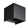Fantasia Nuala buitenwandlamp, zwart aluminium, IP54, 2x 5W COB LED, 3000K warm wit, verstelbare bundel, 220-240V