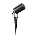 Fantasia KOBI foco de pincho GU10 máx. 35W IP54, aluminio negro, altura 305 mm, diámetro 75 mm