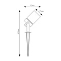 Fantasia KOBI foco de pincho GU10 máx. 35W IP54, aluminio negro, altura 305 mm, diámetro 75 mm