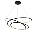 Fantasia Fantasia BOA LED Hängelampe, Spiralform, schwarz, Ø90 cm, 105W 3000K, dimmbar, Kabel bis 3 m
