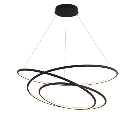 Fantasia Fantasia BOA LED pendant lamp, spiral shape, black, Ø90 cm, 105W 3000K, dimmable, cable up to 3m