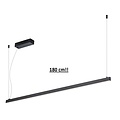 Fantasia Fantasia GURI hanglamp, lange zwarte lichtlijn 180 cm, 40W LED 3000K warm wit, dimbaar, aluminium, IP20