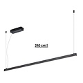 Fantasia Fantasia GURI LED Lichtlinien-Pendelleuchte schwarz, 240 cm, 52W, 1902 Lumen, 3000K warmweiß, dimmbar, Aluminium