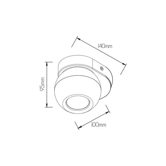 Fantasia Triton richtbare plafondlamp GU10, 1-lichts, aluminium, wit, 130x100x120 mm, IP20, excl. lichtbron