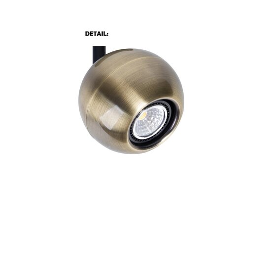 Fantasia Triton hanglamp met bolvormige kap in brons-goud, staal, diameter 100 mm, voor GU10 spot (excl. lichtbron)