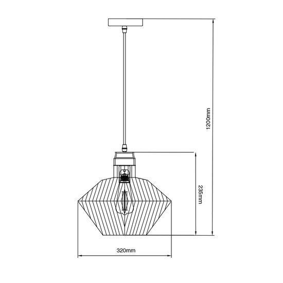 Fantasia SHURU pendant lamp with diamond-shaped metal cage, black and copper, Ø32 cm, E27 socket, bulb not included