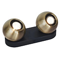 Fantasia Triton foco de techo orientable negro con 2 esferas doradas, rectangular, para 2 lámparas GU10 (excl.)