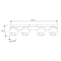 Fantasia Triton plafón negro con 4 focos GU10 orientables, estructura de barra 686 x 100 x 95 mm, bombillas excl.