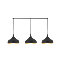 Fantasia Ronin suspension 120cm, 3 lumières, noir/or