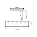 Fantasia KAGO schwarze rechteckige Pendelleuchte mit 5x E27-Fassung, Stahlkonstruktion, 180 cm breit
