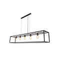 Fantasia Kago lámpara colgante rectangular XL 180cm en acabado cobre antiguo, 5 puntos de luz con casquillo E27