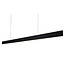 Fantasia Fantasia Pure long LED pendant light in black aluminium, 250 cm, 42W integrated LED, 3000K warm white