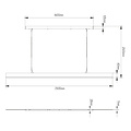 Fantasia Fantasia Pure lange LED-hanglamp in zwart aluminium, 250 cm, 42W geïntegreerde LED, 3000K warm wit
