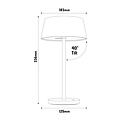Fantasia Fantasia Darling lampe de bureau LED, blanche, 5,3W, dimmable en 3 étapes, Ø183 mm, hauteur 336 mm, IP20