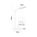 Fantasia Noni LED desk lamp, 5.5W SMD LED, 3-step dimmable, built-in Qi charger, 350 mm height, black