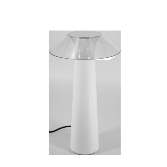 Fantasia FAR wiederaufladbare LED-Tischlampe, weißer Kunststoff, IP44, 1,6W / 170 Lumen, 282 mm hoch