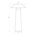 Fantasia FAR oplaadbare LED tafellamp, wit kunststof, IP44, 1,6W / 170 lumen, 282 mm hoog