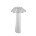 Lámpara de mesa LED Fantasia FAR recargable, plástico blanco, IP44, 1,6W / 170 lúmenes, 282 mm