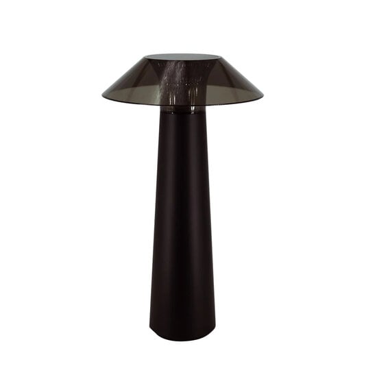 Fantasia Far LED tafellamp, oplaadbaar met ingebouwde accu, 1,6W, 170 lumen, dimbaar, IP44, zwart kunststof, 282 x 158 mm