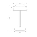 Fantasia Cyrus, lámpara de mesa LED recargable, 3W, 250 lúmenes, IP20, negra, batería incluida