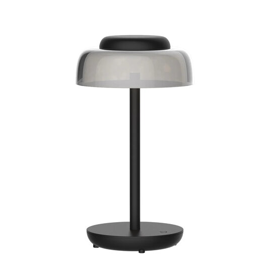 Fantasia Cyrus, lámpara de mesa LED recargable, 3W, 250 lúmenes, IP20, negra, batería incluida