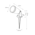 Fantasia Fantasia Tokyo black pin spot with GU10 socket, bulb not included, IP65 rated for outdoor use