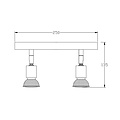 Fantasia Fantasia Rune plafondlamp met 2x GU10 LED, dimbaar, zwart staal, 2700K warm wit licht, IP20