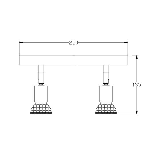 Fantasia Plafonnier Fantasia Rune avec 2x GU10 LED, dimmable, acier noir, 2700K blanc chaud, IP20