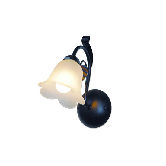 Fantasia Fantasia Colorado Wandleuchte aus Stahl und Glas, Rostfarbe mit Bernsteinglas, E14-Fassung