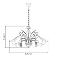 Fantasia Colorado lustre suspendu en acier et verre, finition rouille avec verre ambre, 5x culot E14