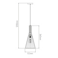 Suspension Fantasia Tango avec douille E27, structure en acier noir mat et abat-jour en tissu blanc, diamètre 155 mm, hauteur 365 mm