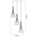 Fantasia Lámpara colgante Tango de Fantasia con 3 casquillos E27, estructura negro mate y pantallas de tela blanca, 1200 mm