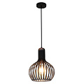 Fantasia Lámpara colgante Fantasia RAGA con casquillo E27, negro con detalles cobrizos, diámetro 23,5 cm, altura 32 cm.