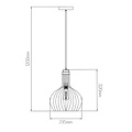 Fantasia Fantasia RAGA pendant light with 1x E27 fitting, black with copper-coloured details, diameter 23.5 cm, height 32 cm.