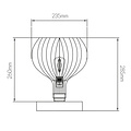 Lampe de table Fantasia RAGA avec douille E27, structure en acier noir à accent cuivré, diamètre 235 mm, hauteur 285 mm.