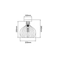 Fantasia Raga 1-lichts plafondlamp in zwart staal met koperkleurige details, E27 fitting, diameter 235 mm