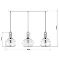 Fantasia Fantasia RAGA pendant light, 3 light points with E27 fitting, steel, black/copper, 885 x 1200 mm, IP20
