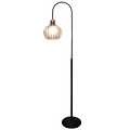 Fantasia Lámpara de pie Fantasia Raga en negro y cobre, base de acero, casquillo E27, altura 166,5 cm