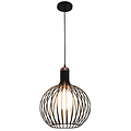 Fantasia RAGA hanglamp met 1x E27-fitting, stalen armatuur zwart met koper, diameter 35 cm, hoogte 41 cm, IP20.