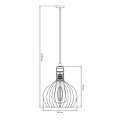 Lámpara colgante Fantasia Raga con portalámparas E27, estructura de acero negro con detalles cobrizos, Ø16 cm, IP20