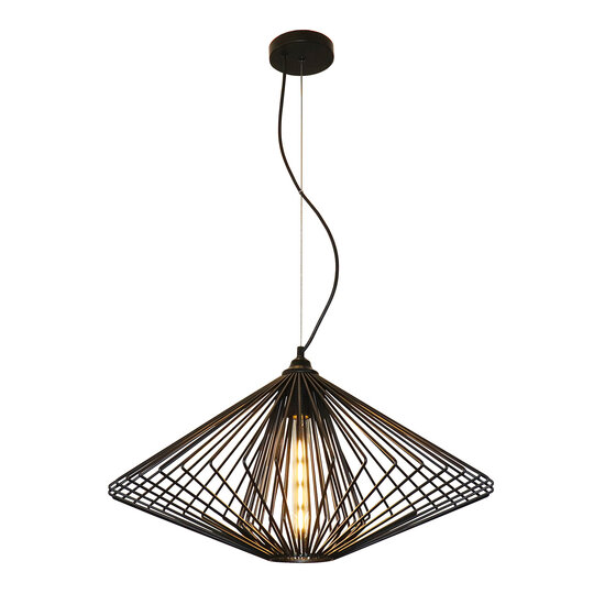 Fantasia Fantasia Davos hanglamp in zwart staal, Ø60 cm, hoogte 29 cm, 1x E27-fitting, IP20