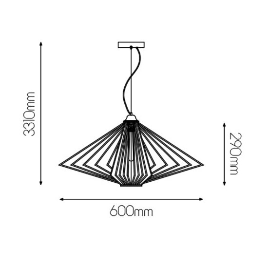 Fantasia Suspension Fantasia Davos en acier noir, Ø60 cm, hauteur 29 cm, douille E27, IP20