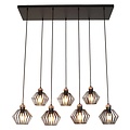Fantasia Fantasia Shary lámpara colgante negro+cobre - luminaria de acero con 7 puntos de luz, portalámparas E27