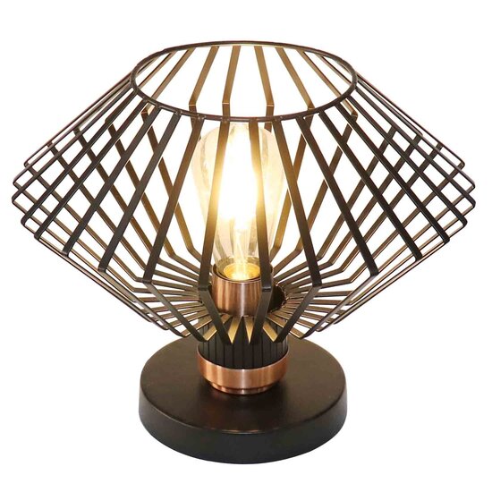 Fantasia Fantasia Shary lámpara de mesa negro+cobre - luminaria de acero con 1x portalámparas E27, IP20