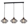 Fantasia Fantasia Shary lámpara colgante negro+cobre barra - luminaria de acero con 3 puntos de luz, E27