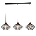 Fantasia Fantasia Shary pendant lamp black+copper bar - steel 3-light linear pendant with E27 sockets, IP20