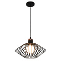 Lámpara colgante Fantasia Shary con casquillo E27, acero, negro y cobre, Ø40 cm, altura 23,5 cm